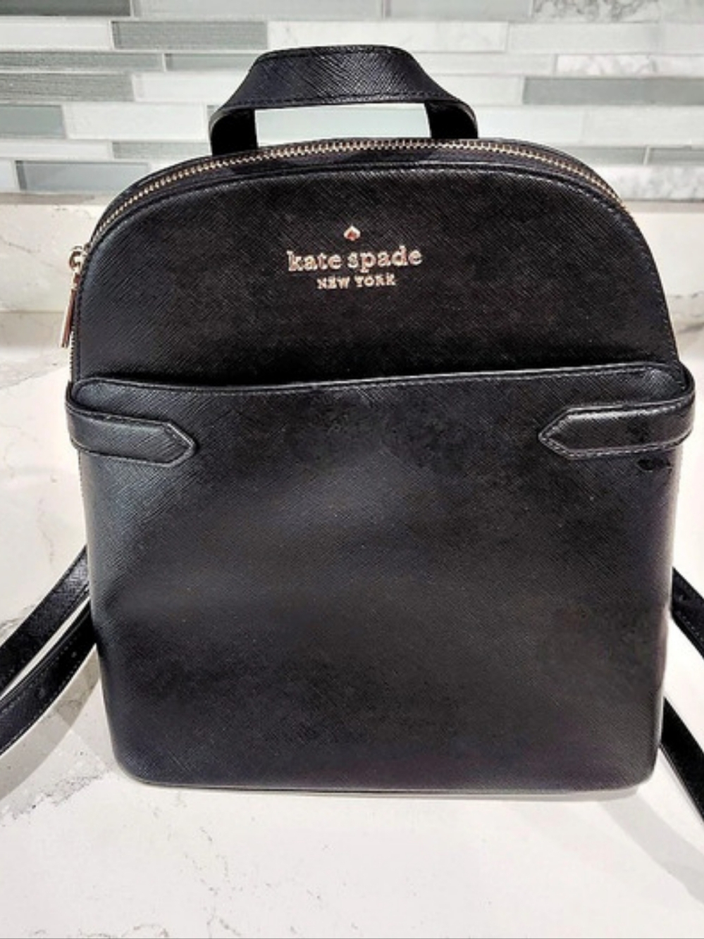 Kate Spade Dome Saffiano Leather Backpack - Black
